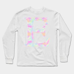 The Letter E Rainbow Color Design Long Sleeve T-Shirt